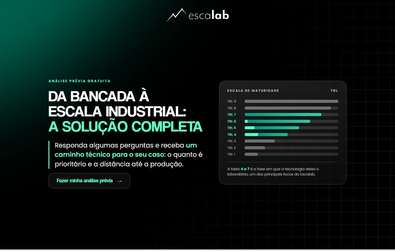 Prévia da calculadora de análise prévia do Escalab